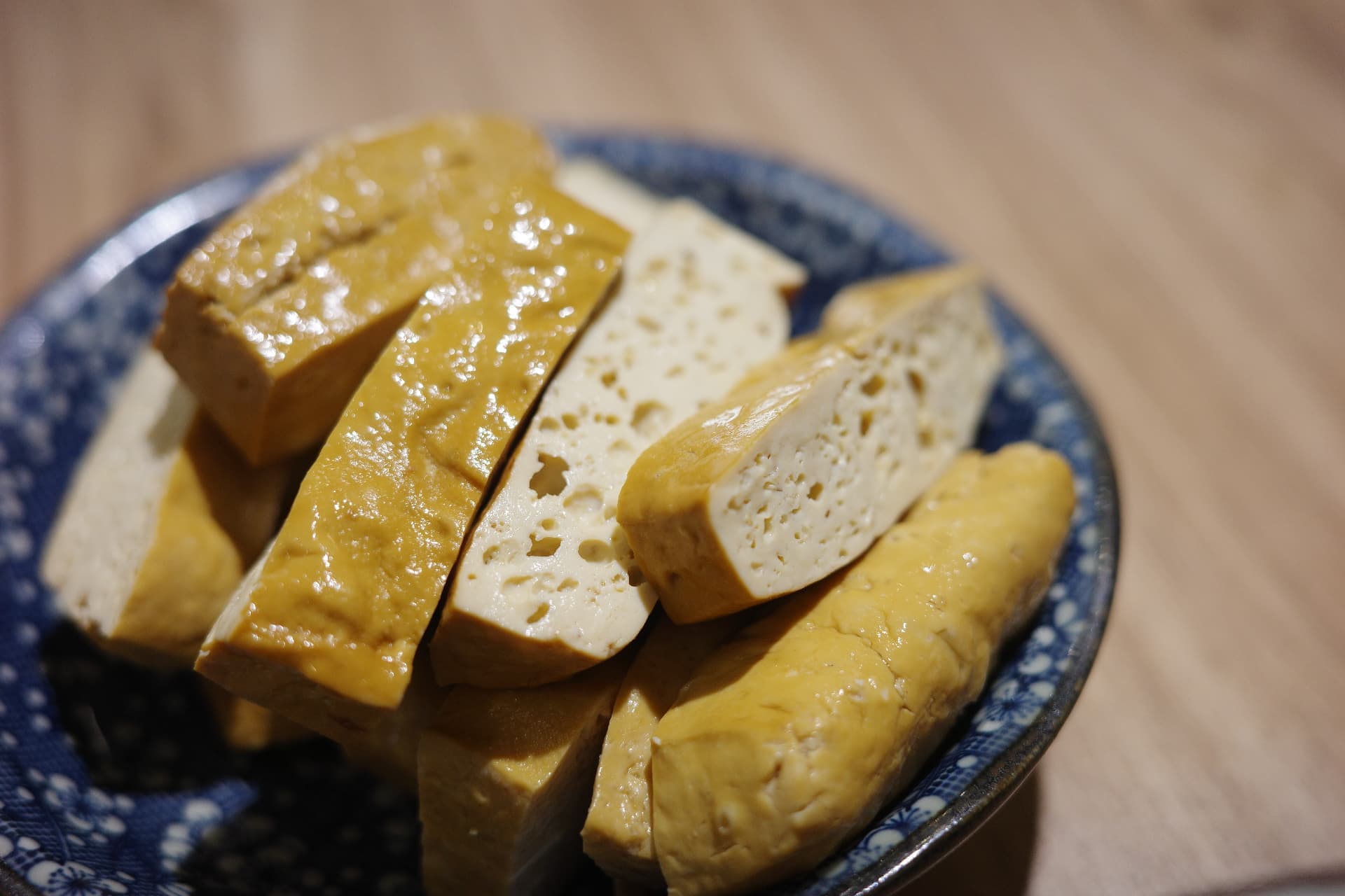 Marinated dried tofu salad with scallions and house-made sauce — light, fresh, and flavorful