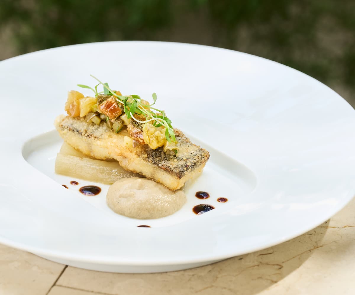 Le Côté LM launches new autumn menu, "Feast of the Forest", one of the cusine "EEL, AUBERGINE, PINE NUT"