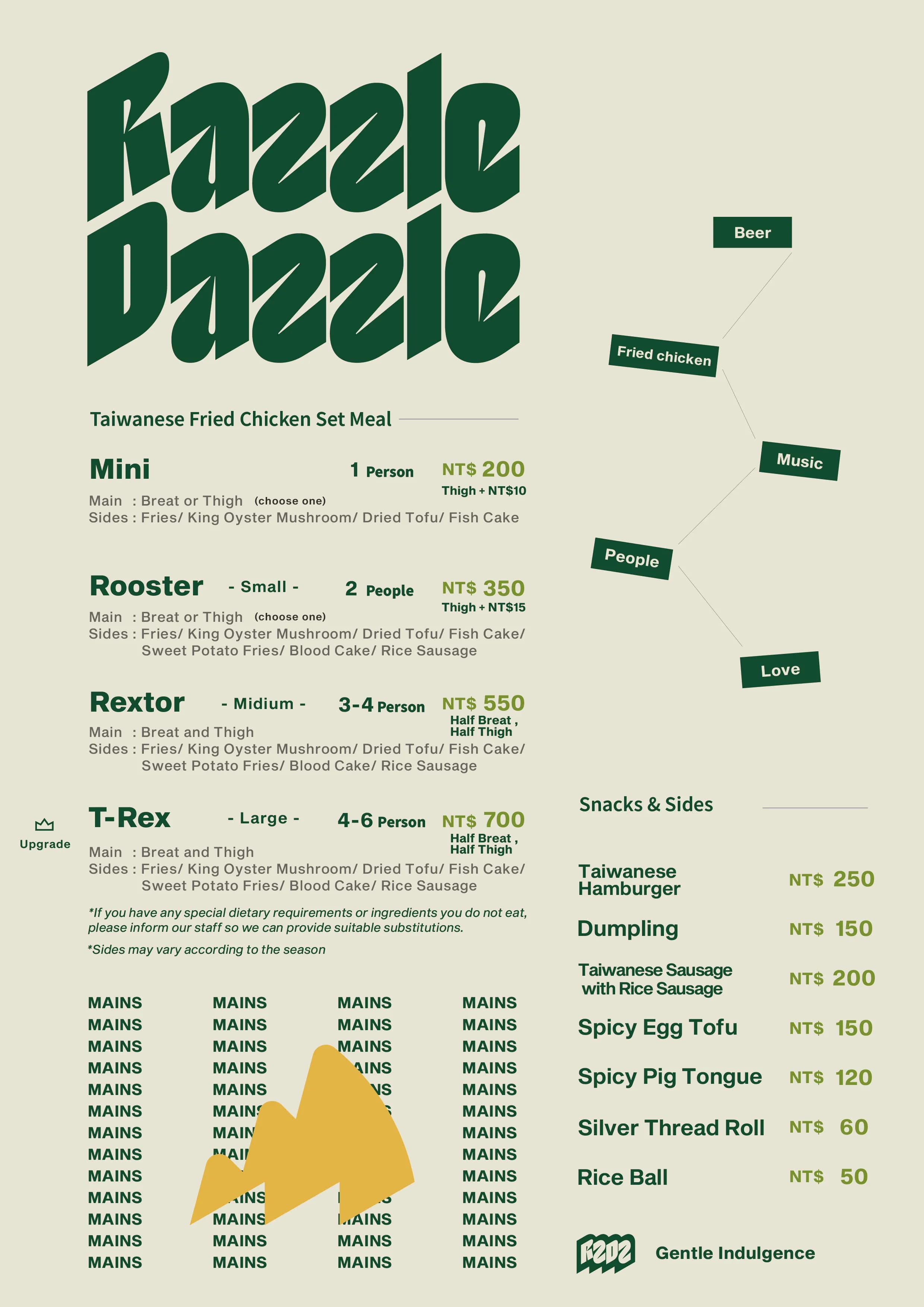 Menu page 1